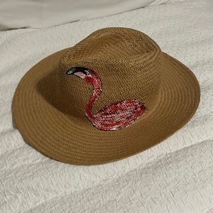Onia Hand Painted Flamingo Hat, Size M
